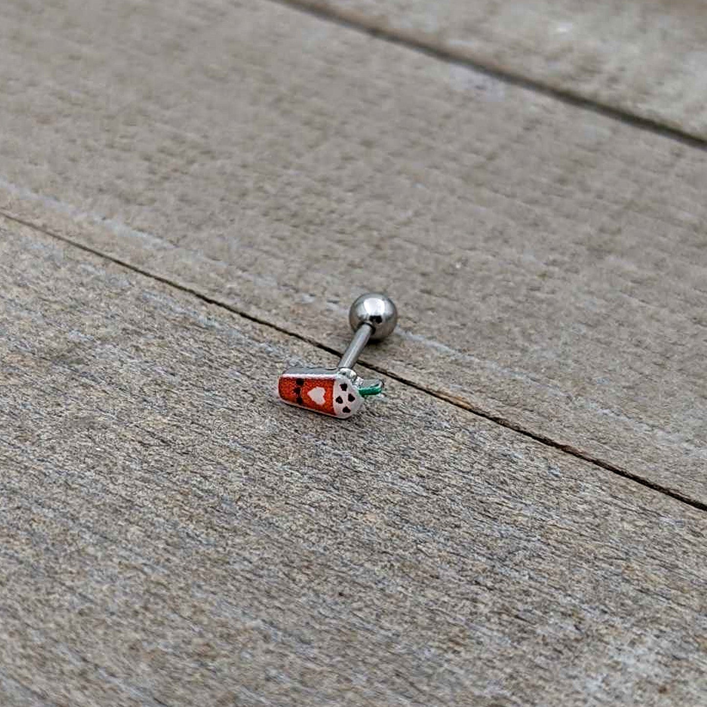 16G 5/16 Sweet Pumpkin Frappe Autumn Cartilage Tragus Earring