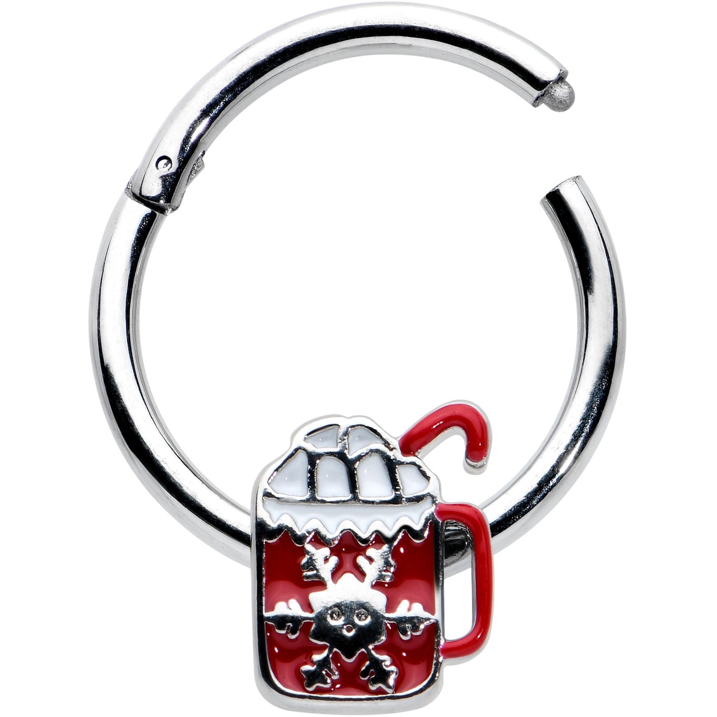 16G 3/8 Sweet Hot Cocoa Marshmallow Mug Hinged Segment Ring