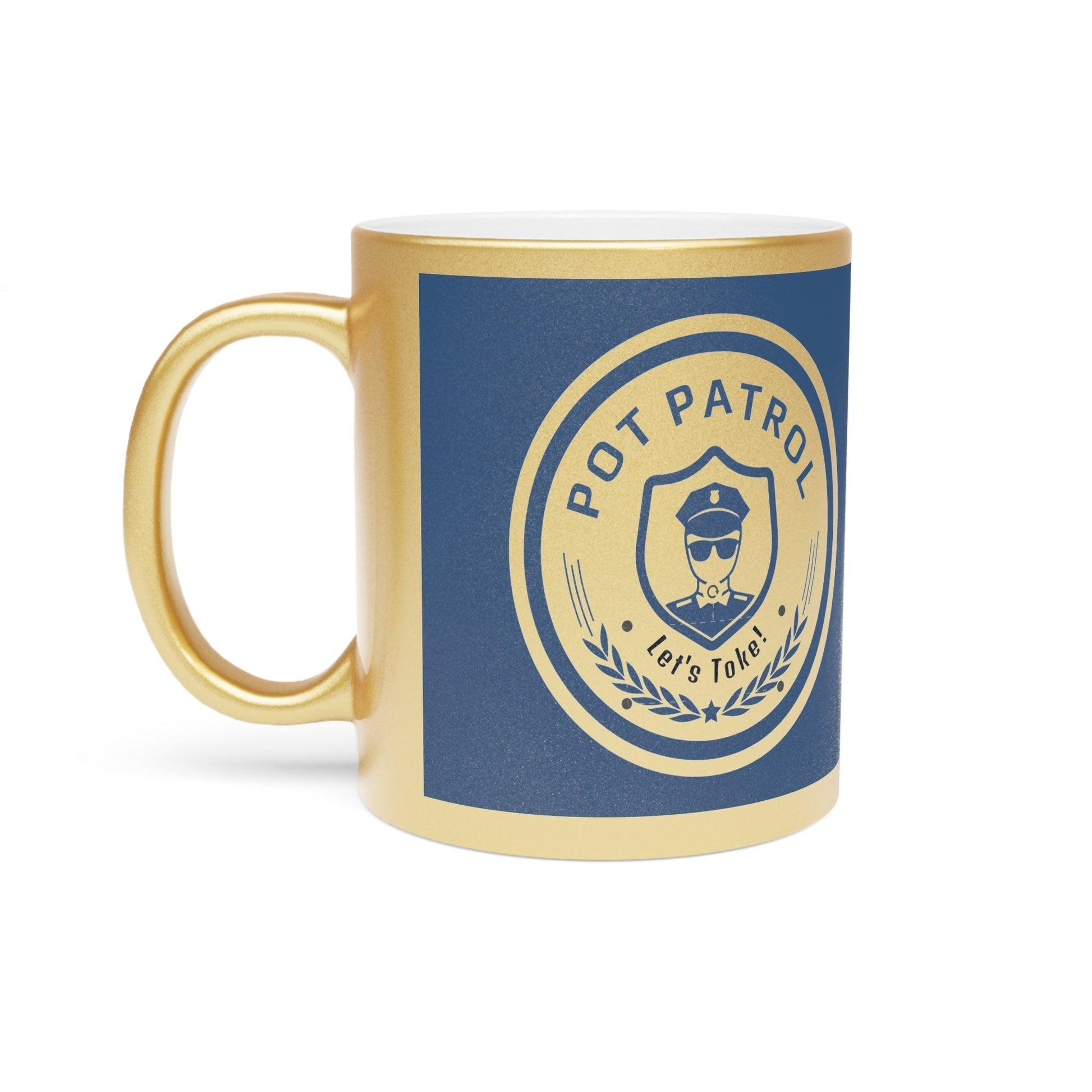 Pot Patrol Let's Toke! Metallic Mug (Silver\Gold) - Lizard Vigilante