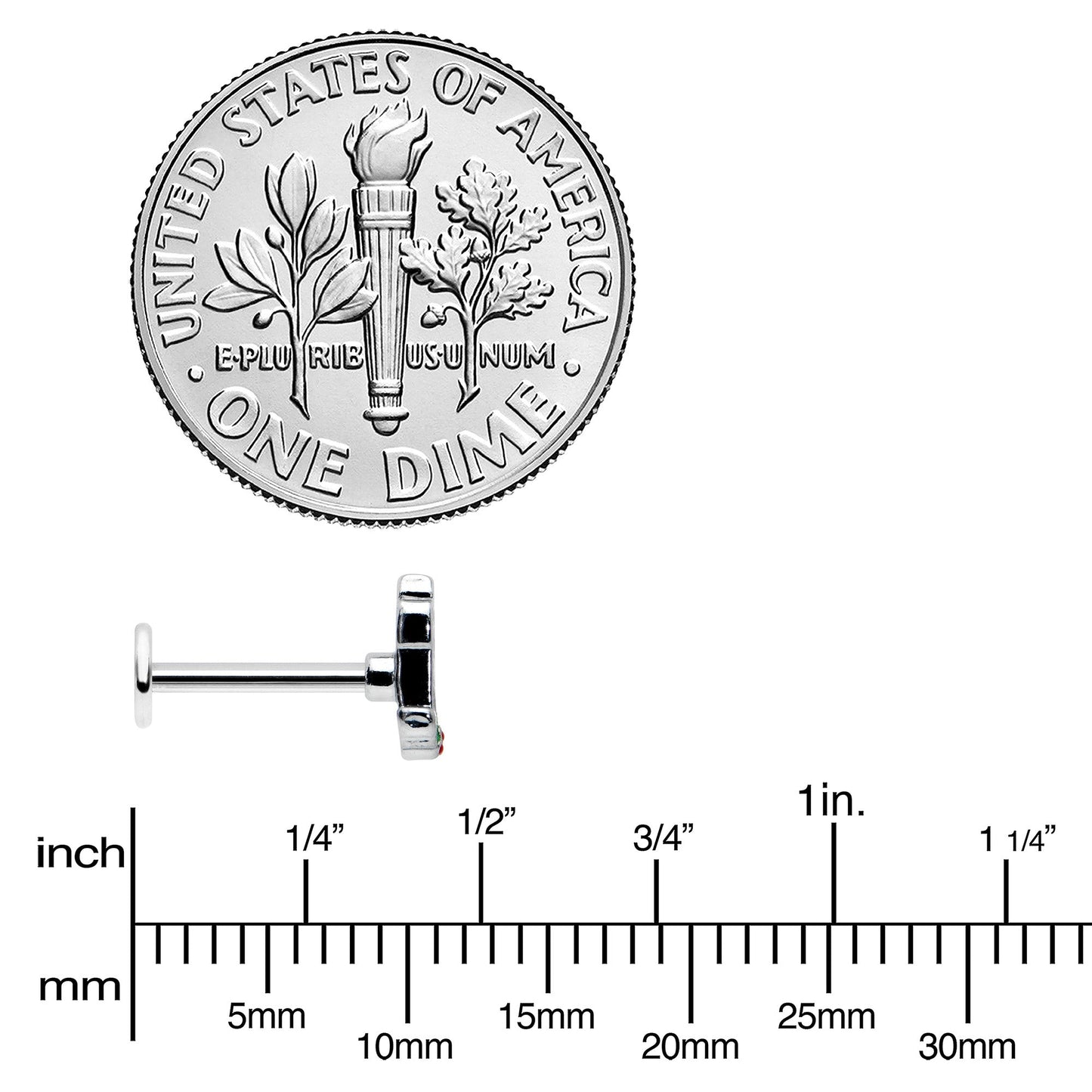 16G 5/16 Sweet Holiday Christmas Candle Labret Monroe Tragus