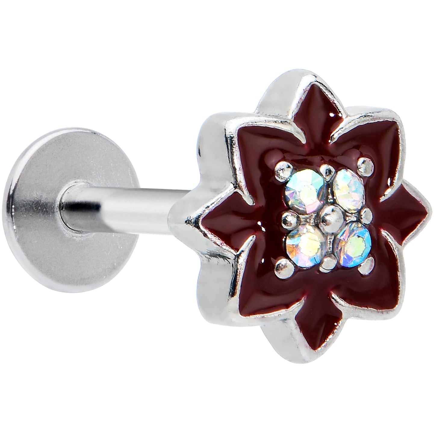 16G 5/16 Aurora Gem Poinsettia Flower Festive Labret Monroe Tragus