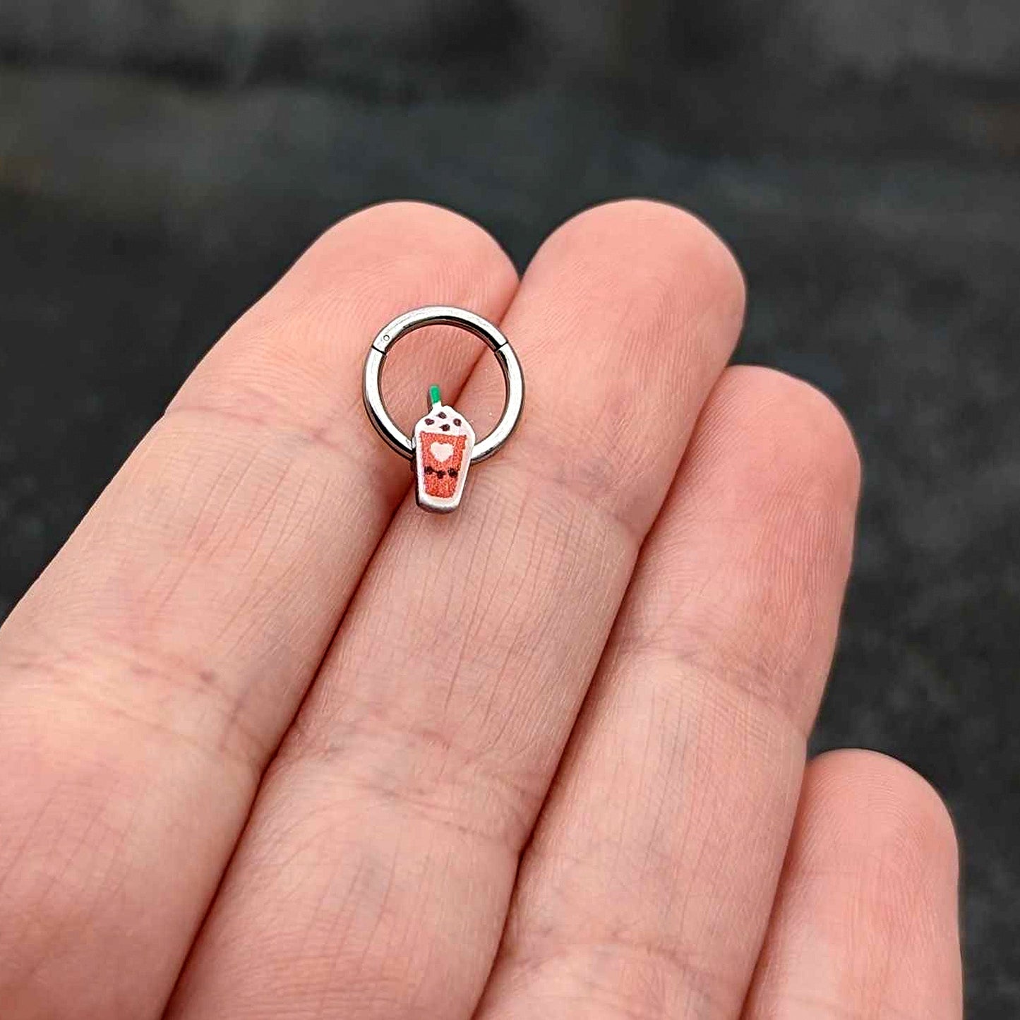 16G 5/16 Sweet Pumpkin Frappe Autumn Hinged Segment Ring