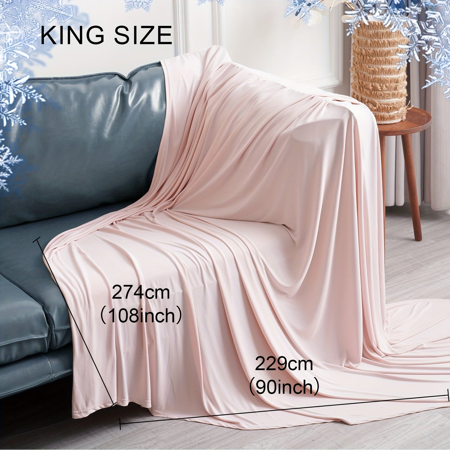 Cooling Blanket For Hot Sleepers - Soft, Breathable, Lightweight, Portable Silky Durable Single Layer Throw With Reversible Design, Ideal For Home Office Travel Car, Summer Use, Machine Washable - 1Pc