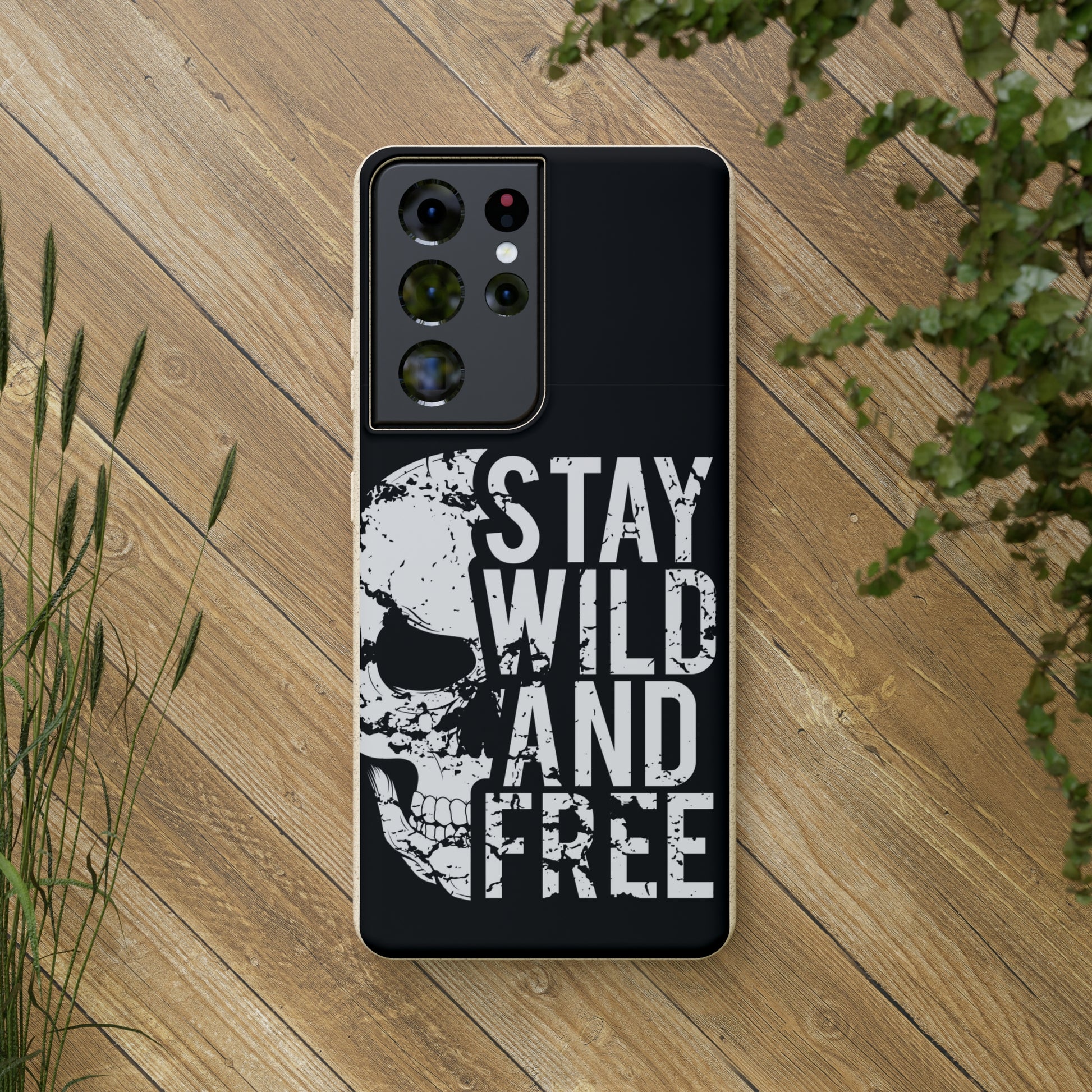 Stay Wild And Free Skull Biodegradable Cases - Lizard Vigilante