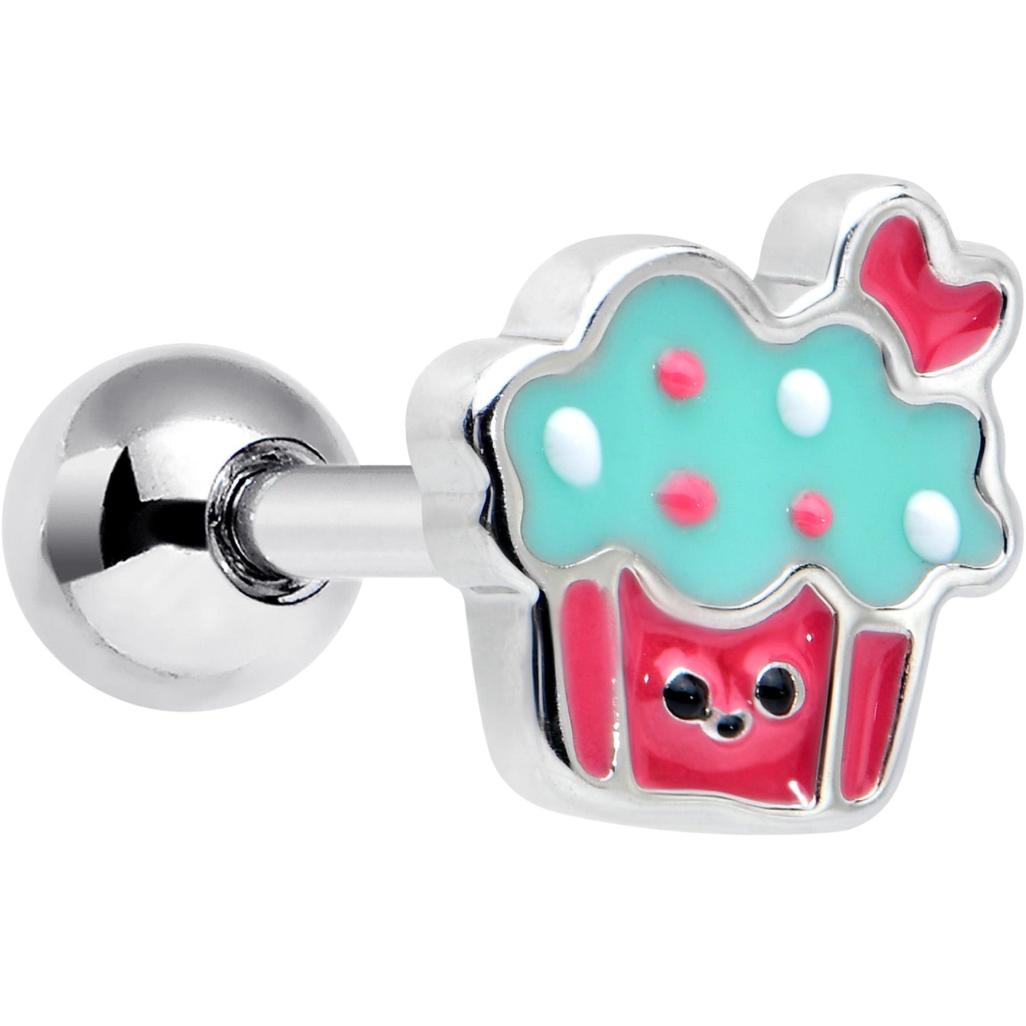 16G 1/4 Sweet Happy Cupcake Cartilage Tragus Earring