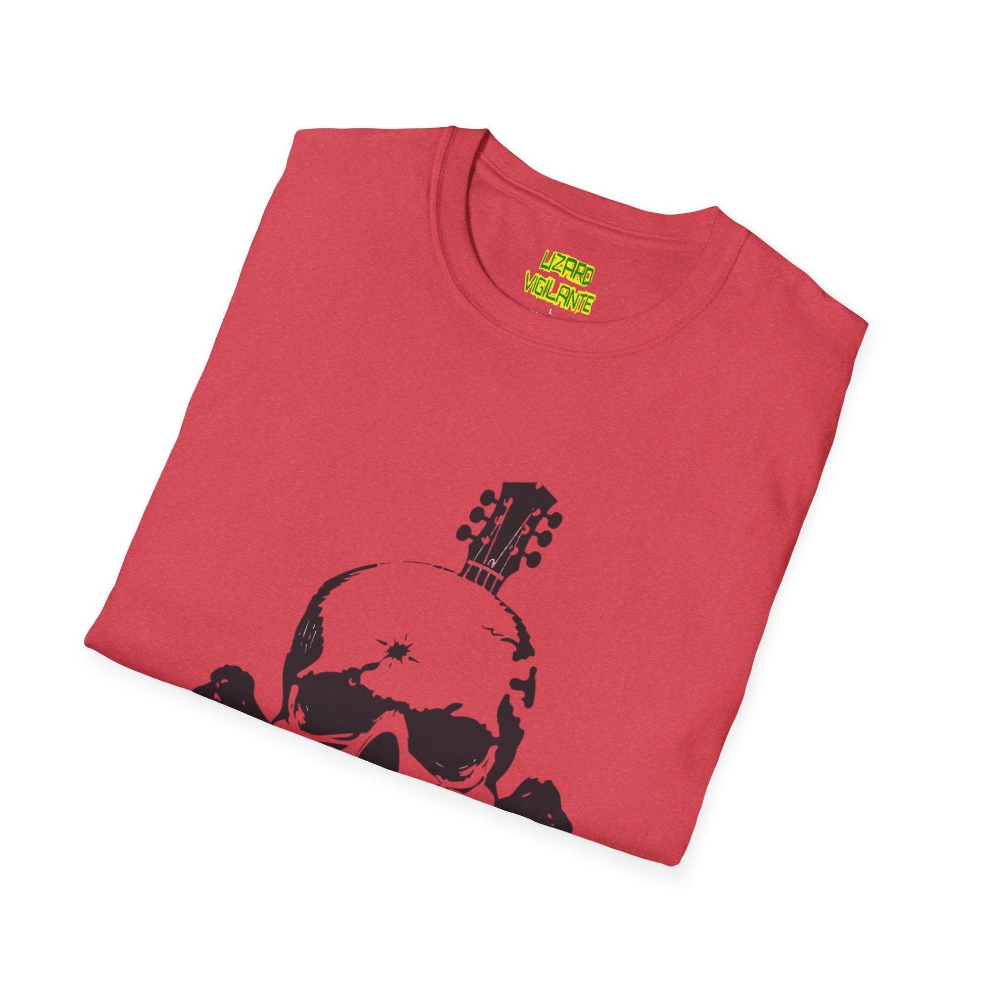 Guitar Skull Cross Bones Unisex Softstyle T-Shirt - Premium T-Shirt from Printify - Just $26.38! Shop now at Lizard Vigilante