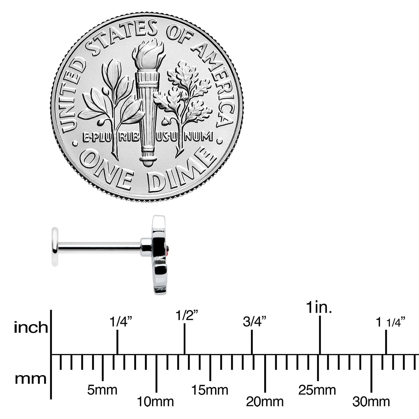 16G 5/16 Sweet Happy Rose Flower Labret Monroe Tragus