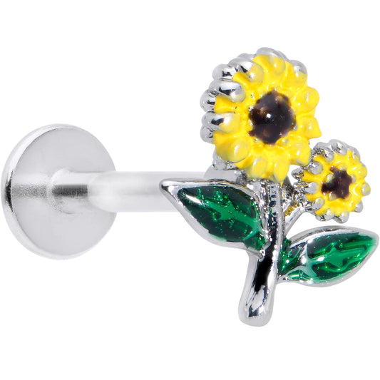 16G 5/16 Cheery Inlay Sunflowers Labret Monroe Tragus