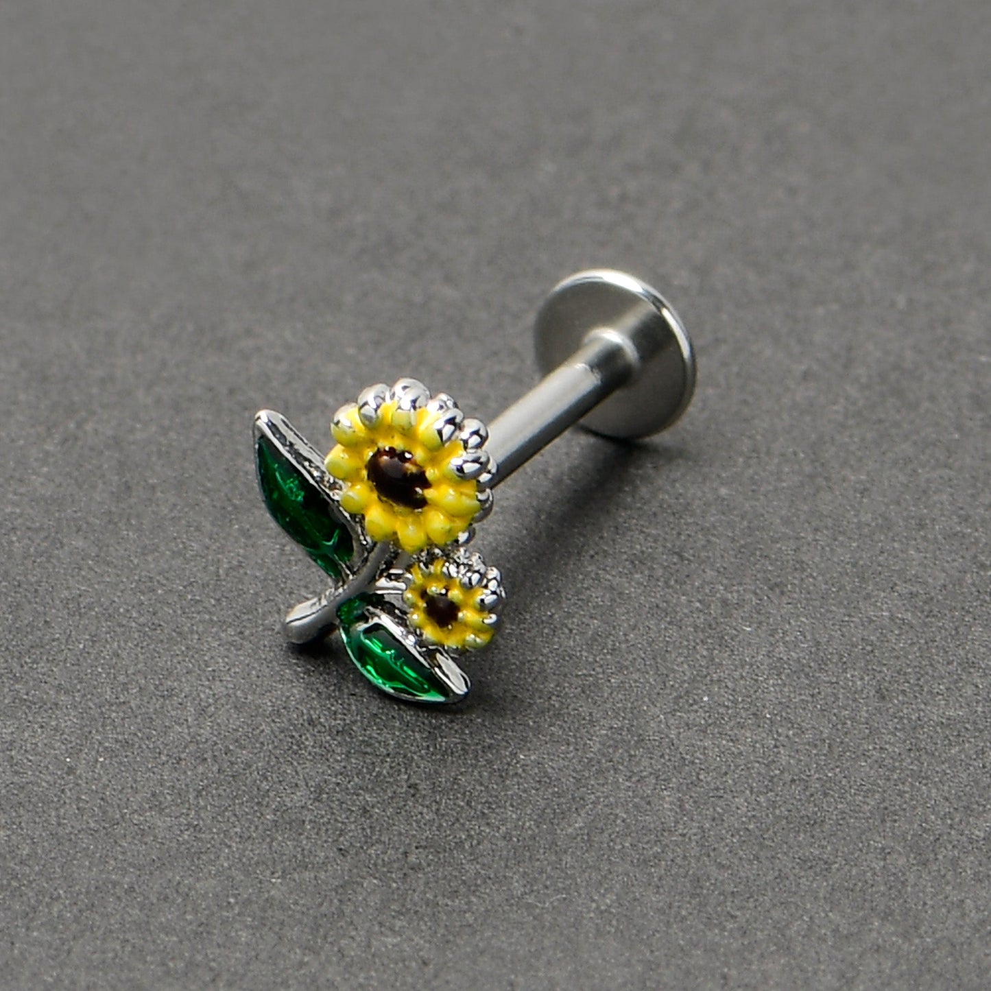 16G 5/16 Cheery Inlay Sunflowers Labret Monroe Tragus