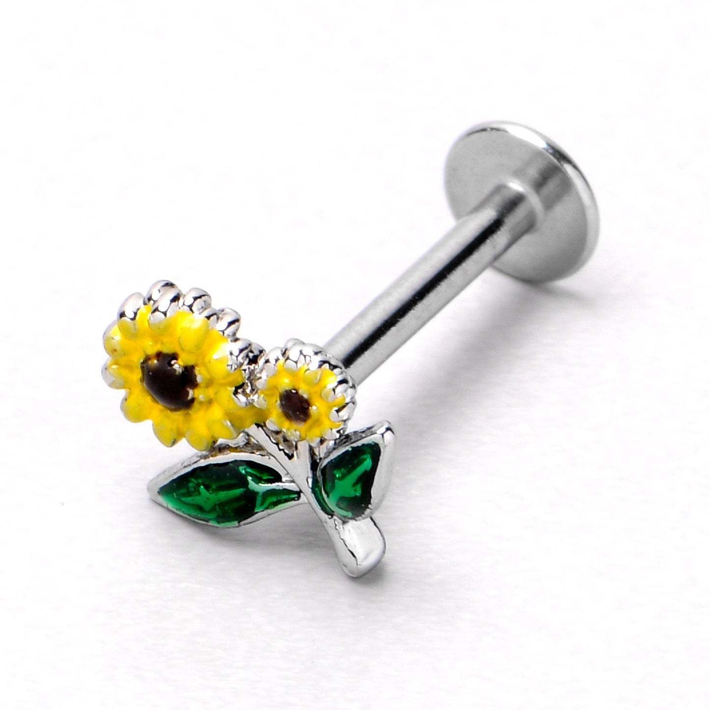 16G 5/16 Cheery Inlay Sunflowers Labret Monroe Tragus