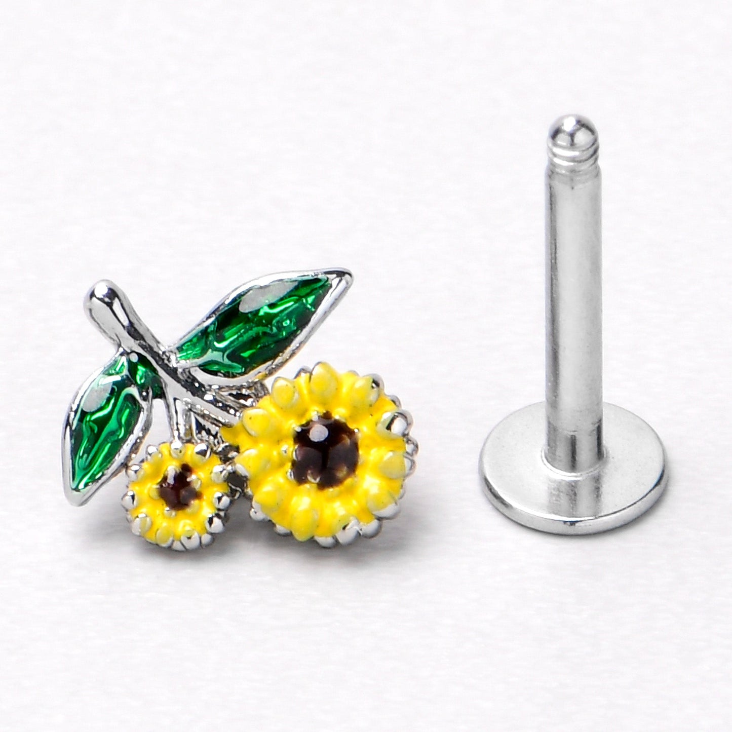 16G 5/16 Cheery Inlay Sunflowers Labret Monroe Tragus
