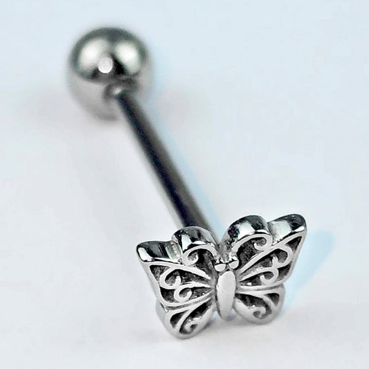 Filigree Beauty Butterfly Barbell Tongue Ring
