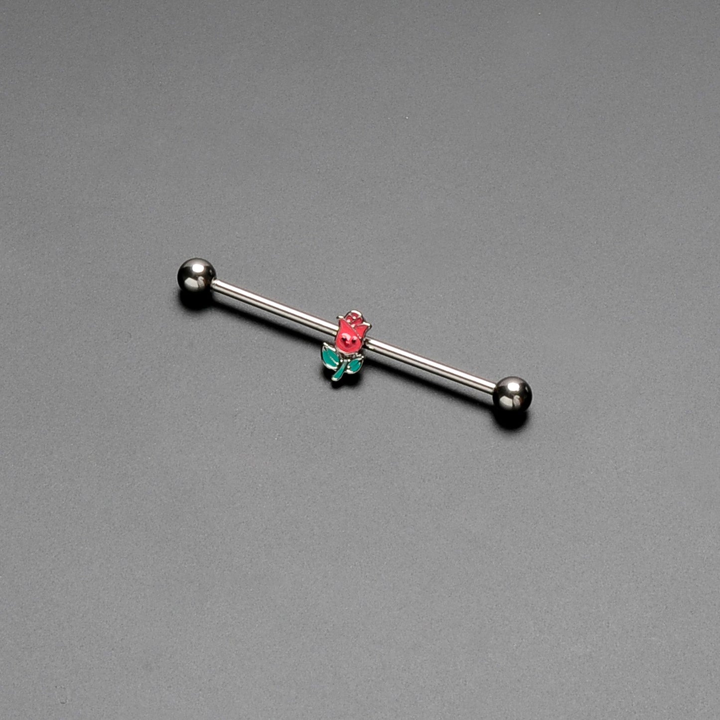 14G Sweet Happy Rose Flower Industrial Barbell 38mm