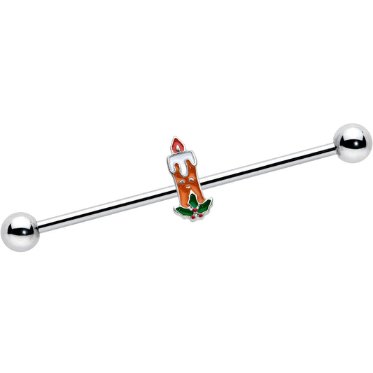 14G Sweet Christmas Holiday Candle Industrial Barbell 38mm