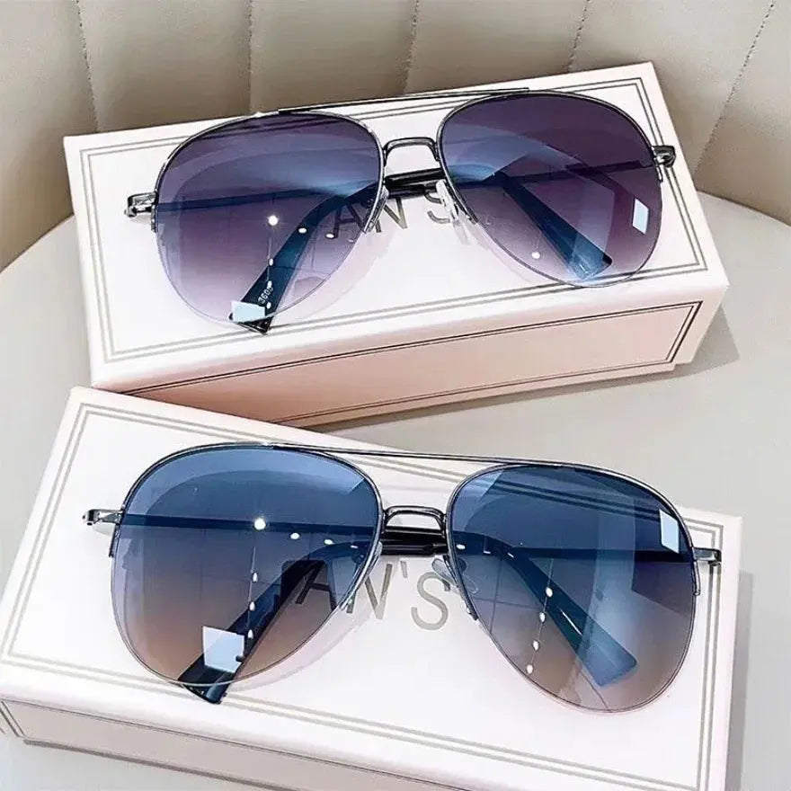 Aviator Sunglasses for Men & Women Fashion Gradient Big Frame Pilot Unisex Sun Glasses Design Anti-Reflective Lunette De Soleil Homme UV400 (No Box) - Premium sunglasses from Lizard Vigilante - Just $23.99! Shop now at Lizard Vigilante