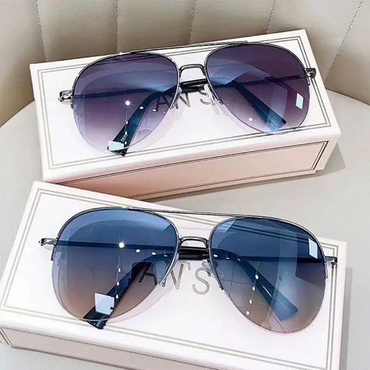 Aviator Sunglasses for Men & Women Fashion Gradient Big Frame Pilot Unisex Sun Glasses Design Anti-Reflective Lunette De Soleil Homme UV400 (No Box) - Premium sunglasses from Lizard Vigilante - Just $23.99! Shop now at Lizard Vigilante