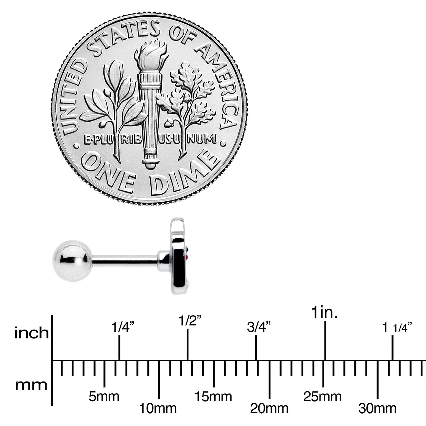 16G 1/4 Sweet Love Letter Valentine Cartilage Tragus Earring