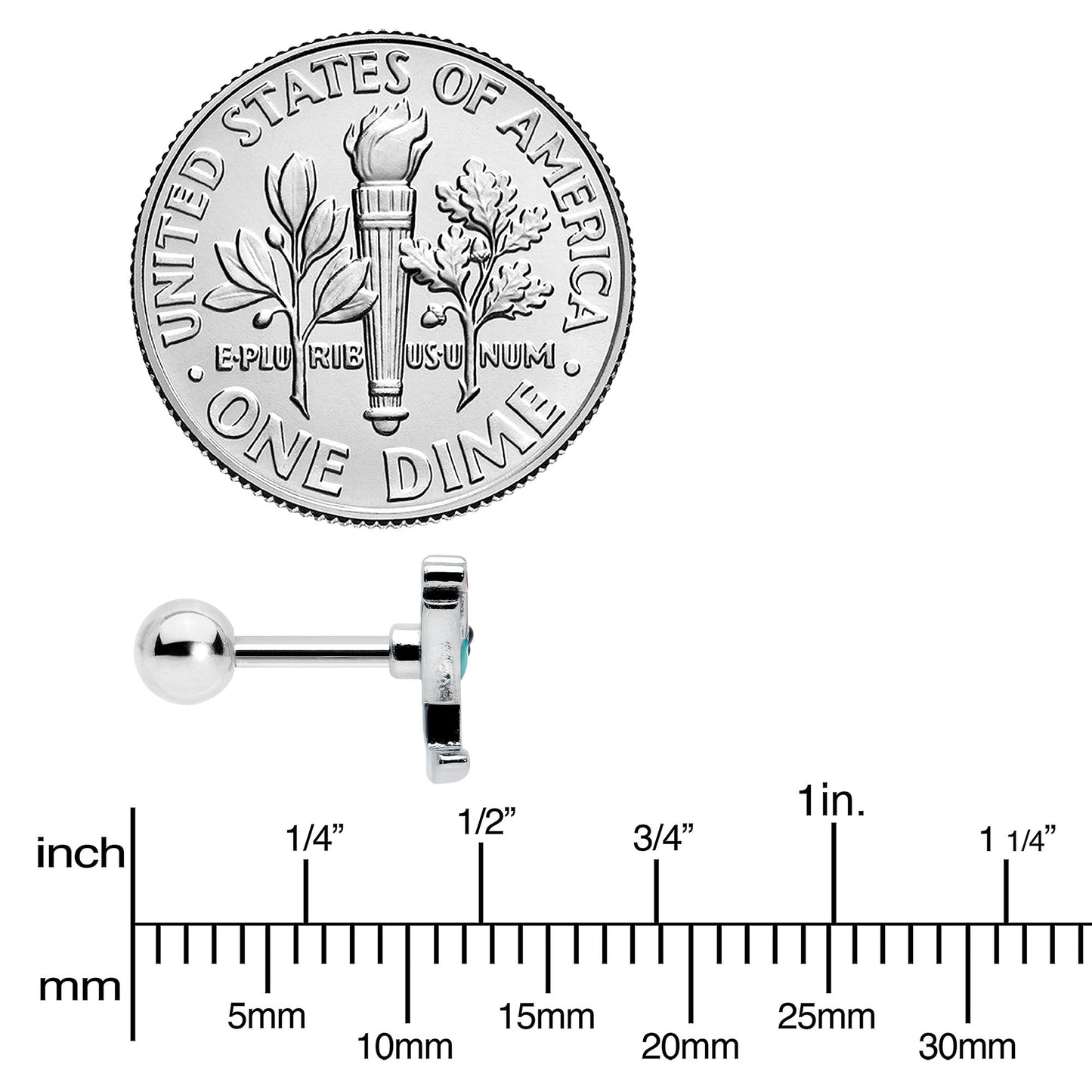 16G 1/4 Sweet Martini Glass Heart Cartilage Tragus Earring