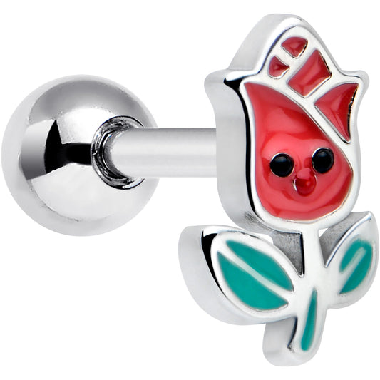 16G 1/4 Sweet Happy Rose Flower Cartilage Tragus Earring