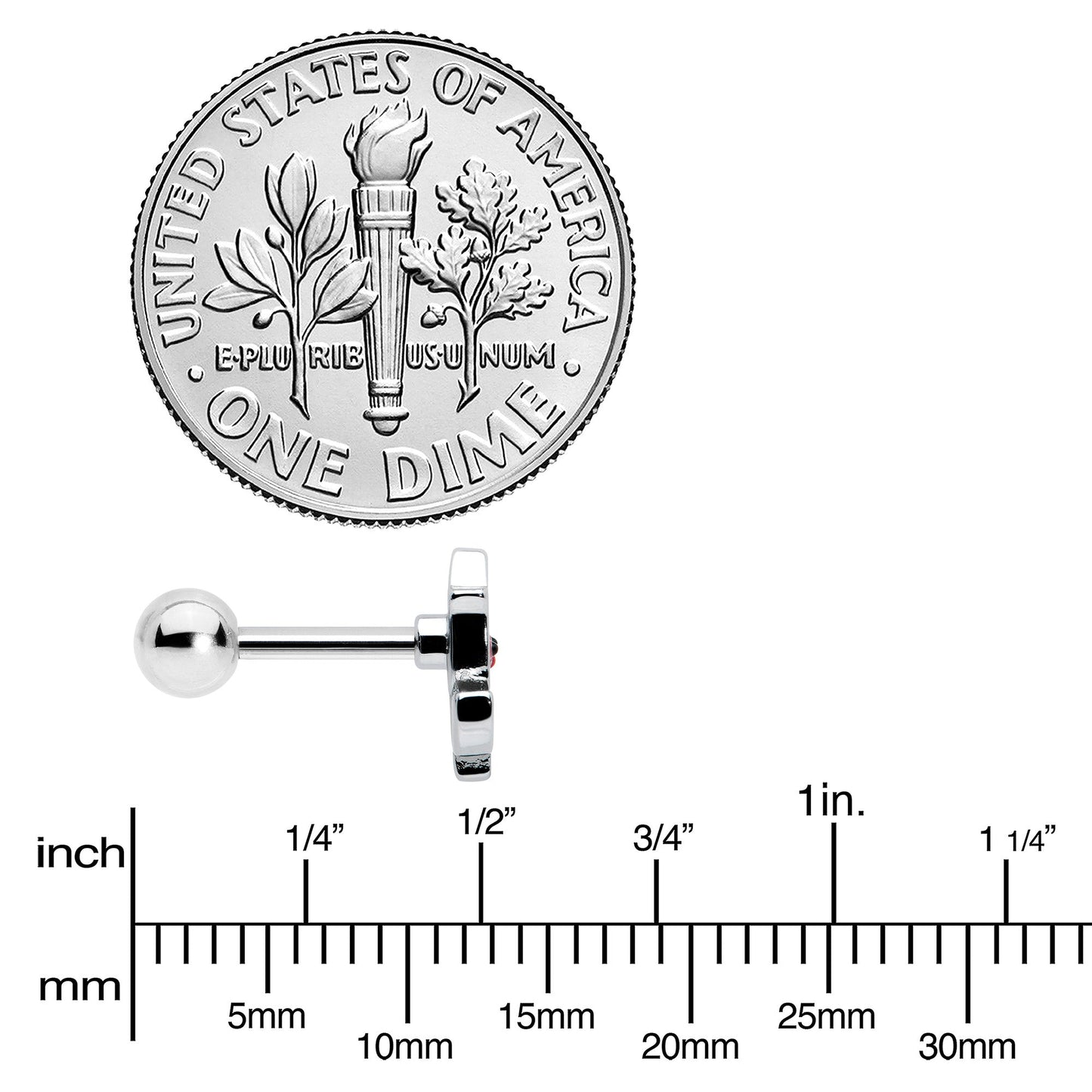 16G 1/4 Sweet Happy Rose Flower Cartilage Tragus Earring