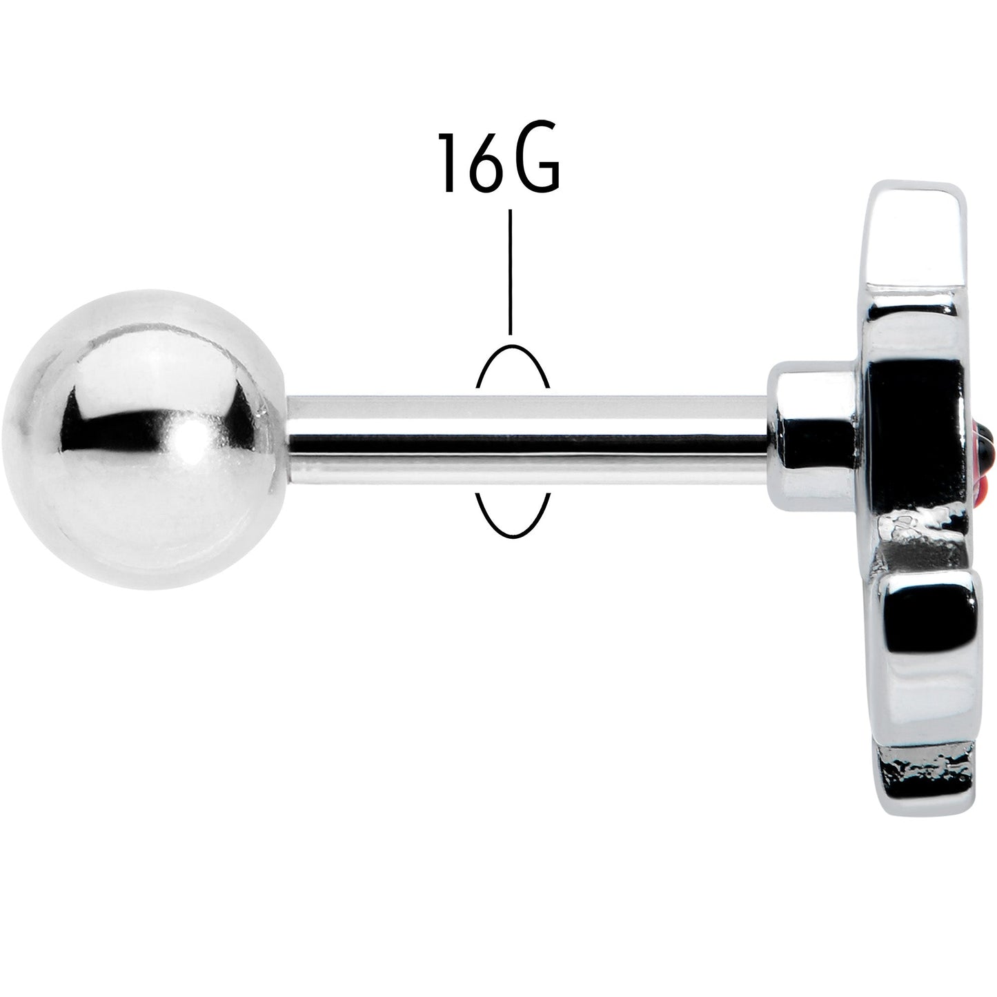 16G 1/4 Sweet Happy Rose Flower Cartilage Tragus Earring