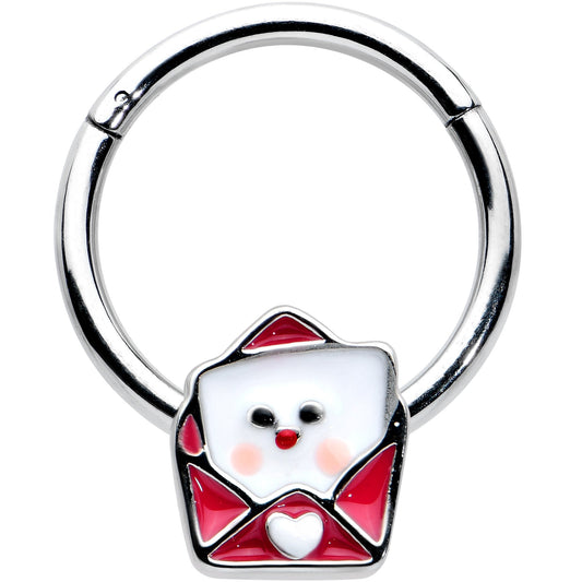 16G 3/8 Sweet Love Letter Valentine Hinged Segment Ring