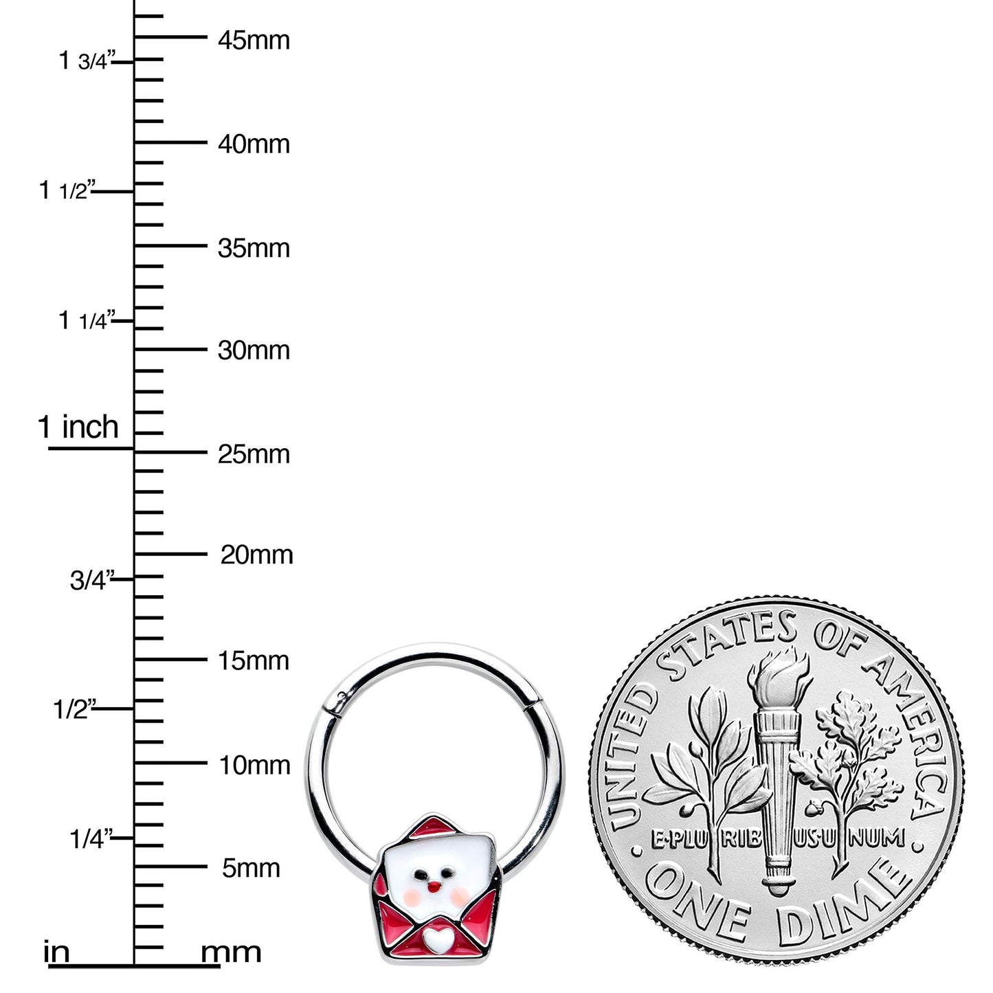 16G 3/8 Sweet Love Letter Valentine Hinged Segment Ring