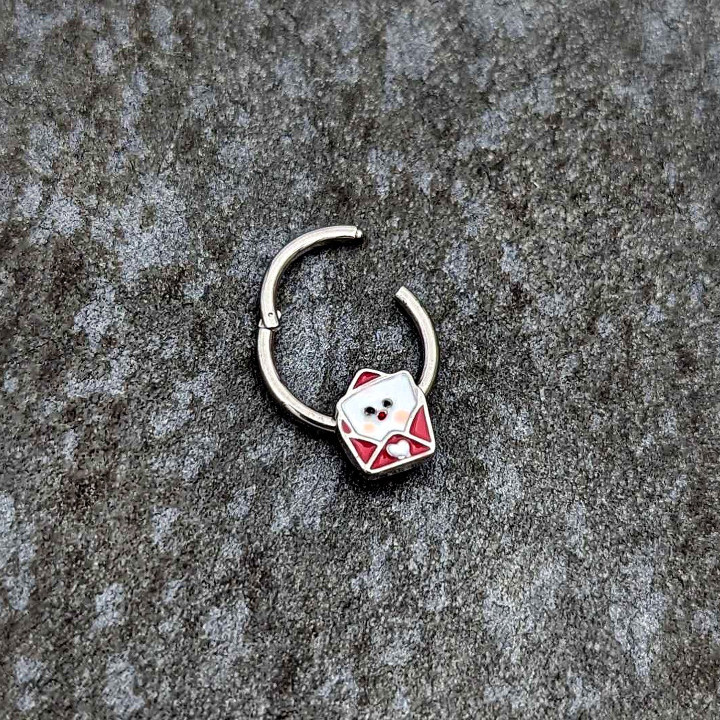 16G 3/8 Sweet Love Letter Valentine Hinged Segment Ring