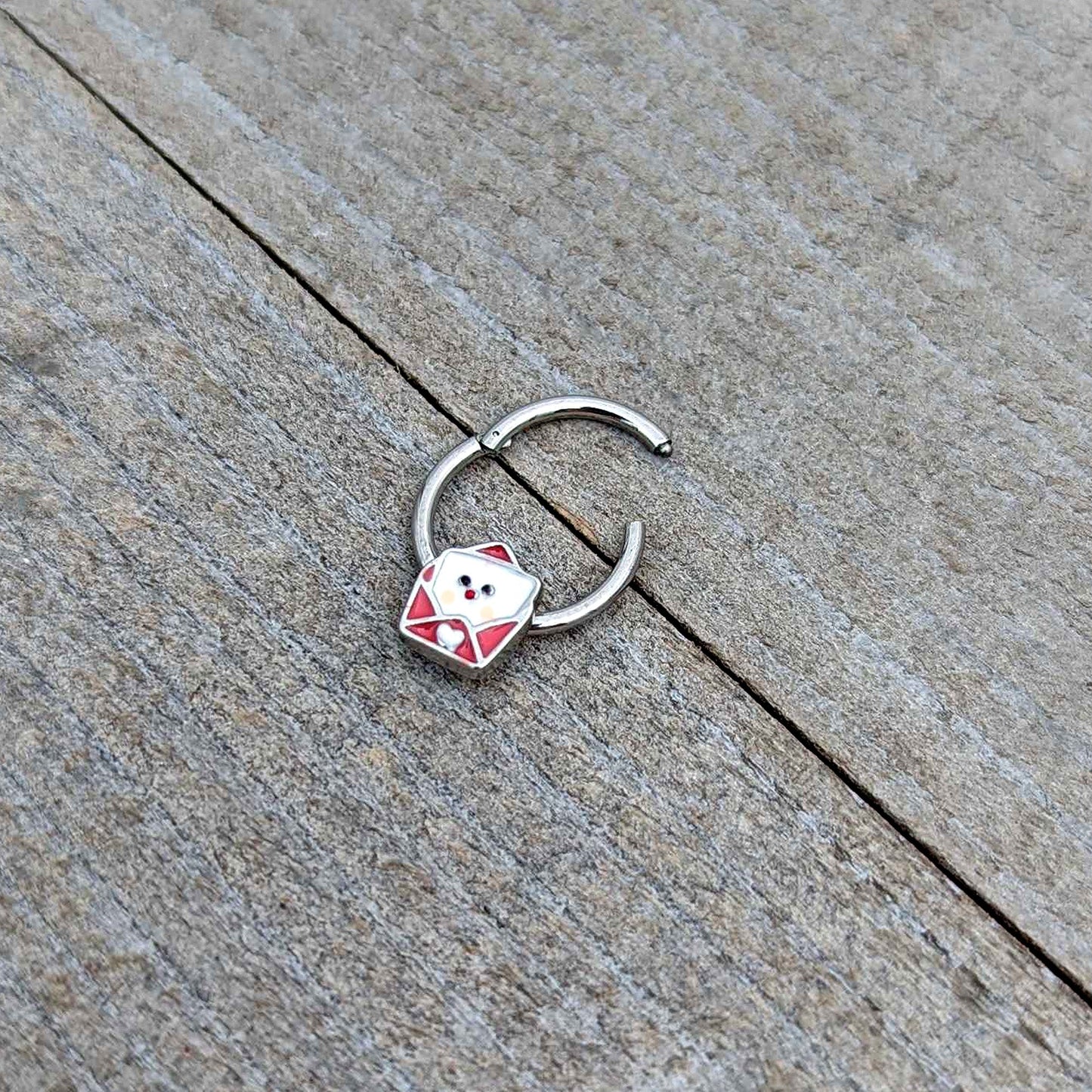 16G 3/8 Sweet Love Letter Valentine Hinged Segment Ring