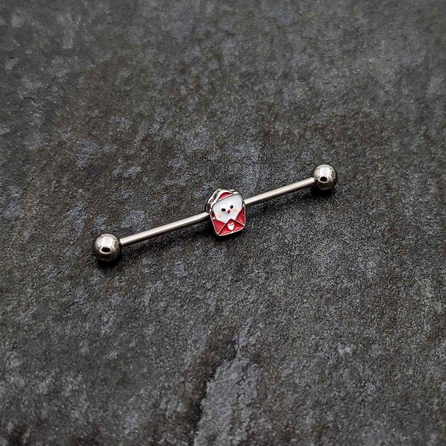 14G Sweet Love Letter Valentine Industrial Barbell 38mm