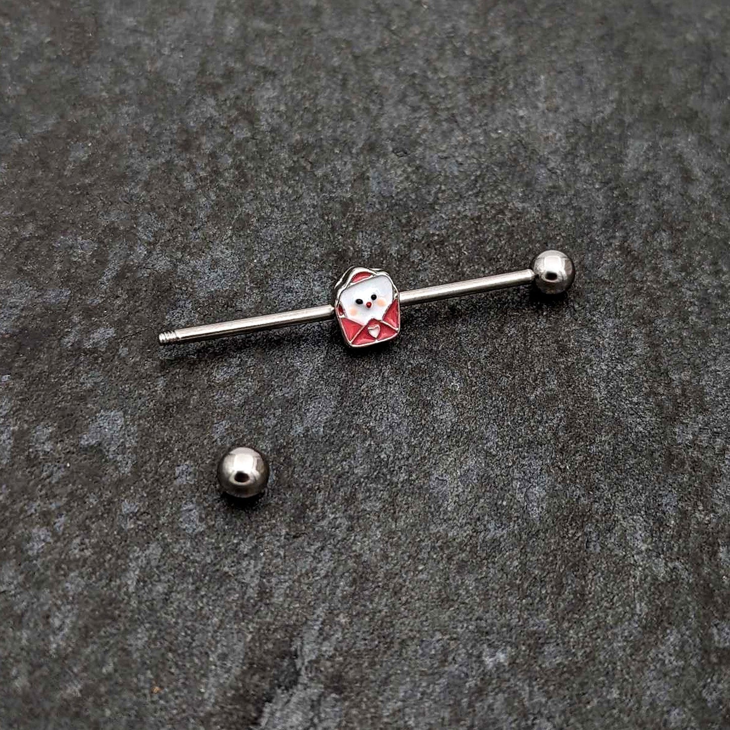 14G Sweet Love Letter Valentine Industrial Barbell 38mm