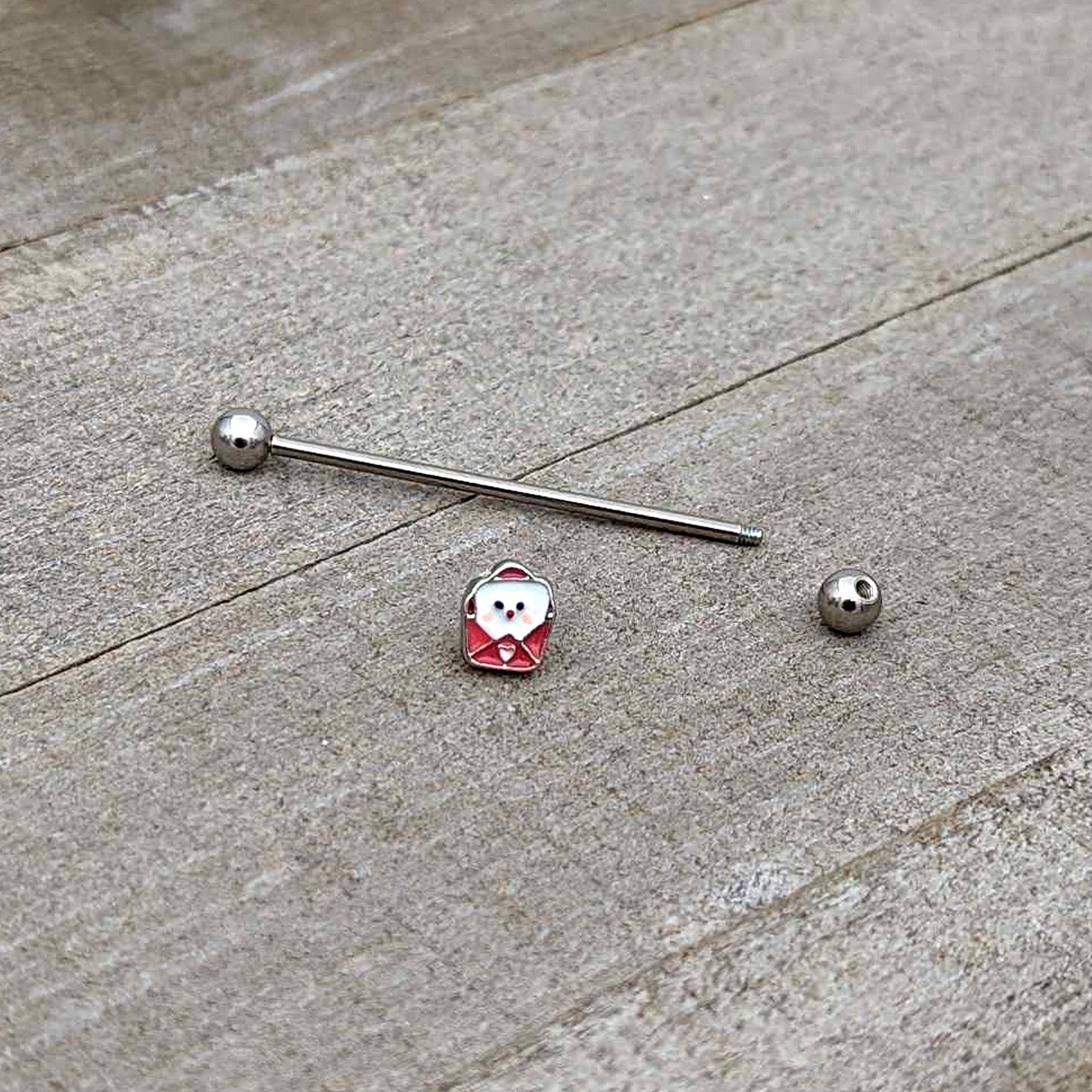 14G Sweet Love Letter Valentine Industrial Barbell 38mm