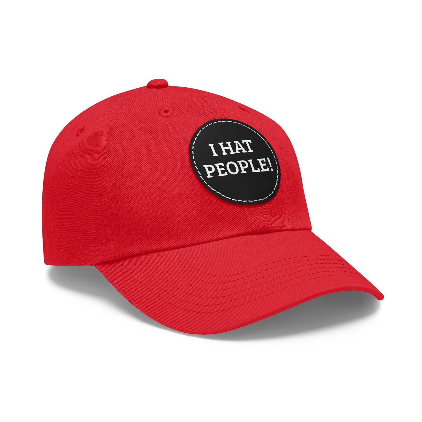 I HAT PEOPLE! Dad Hat with Leather Patch (Round) - Lizard Vigilante