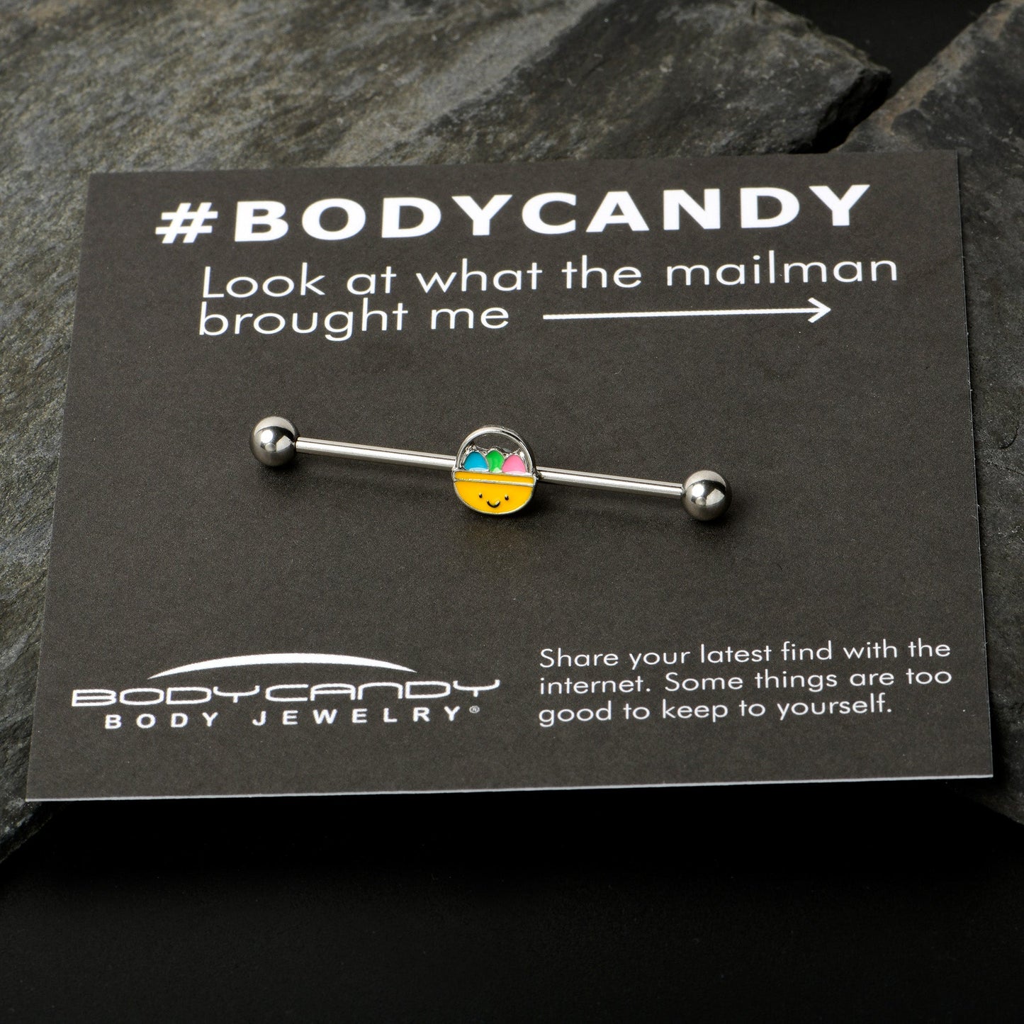 14G Celebration Easter Basket Industrial Barbell 38mm