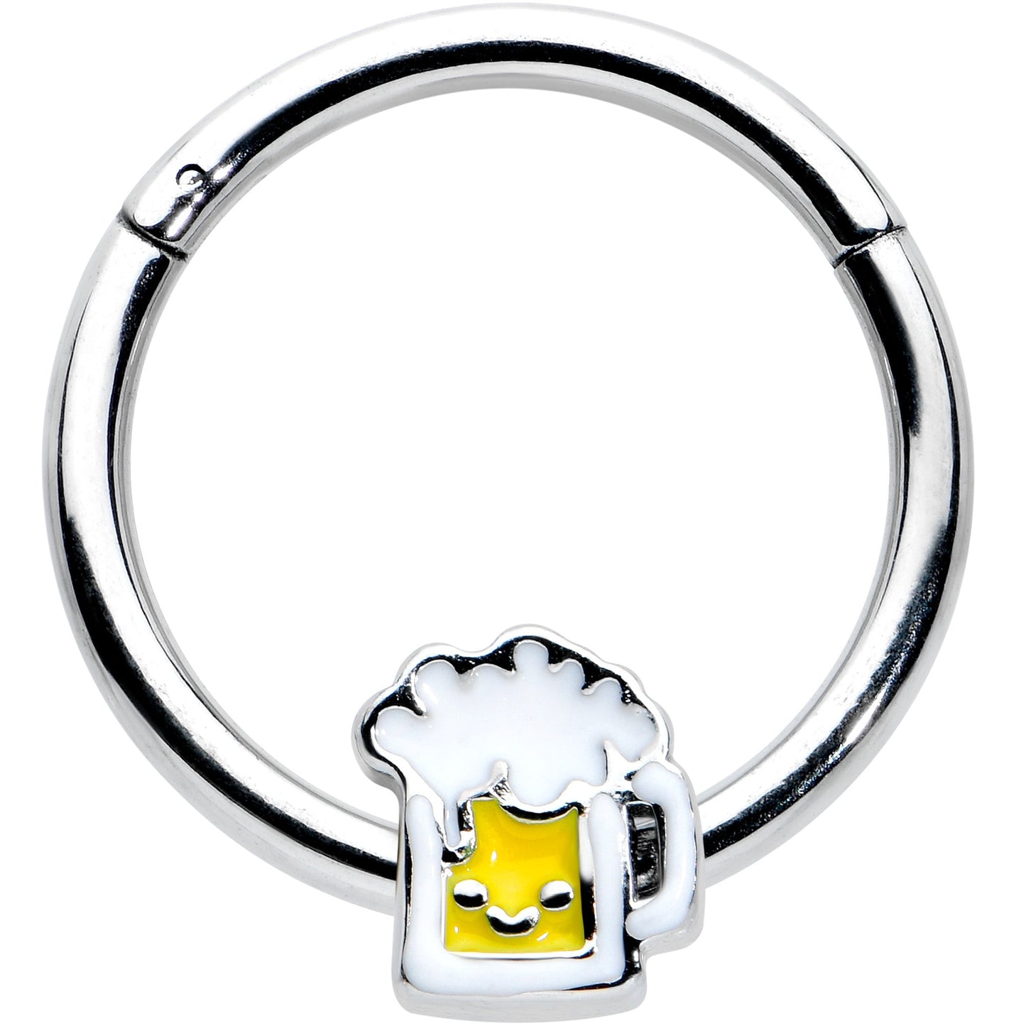 16G 3/8 Sweet Happy Beer St Patricks Hinged Segment Ring