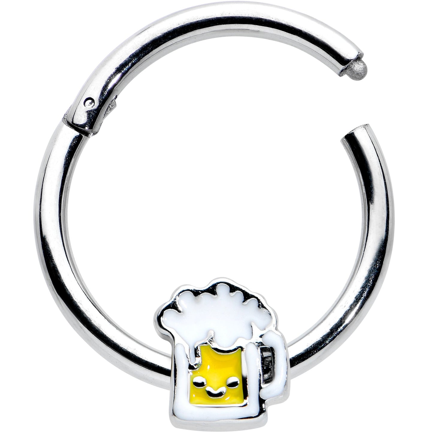 16G 3/8 Sweet Happy Beer St Patricks Hinged Segment Ring