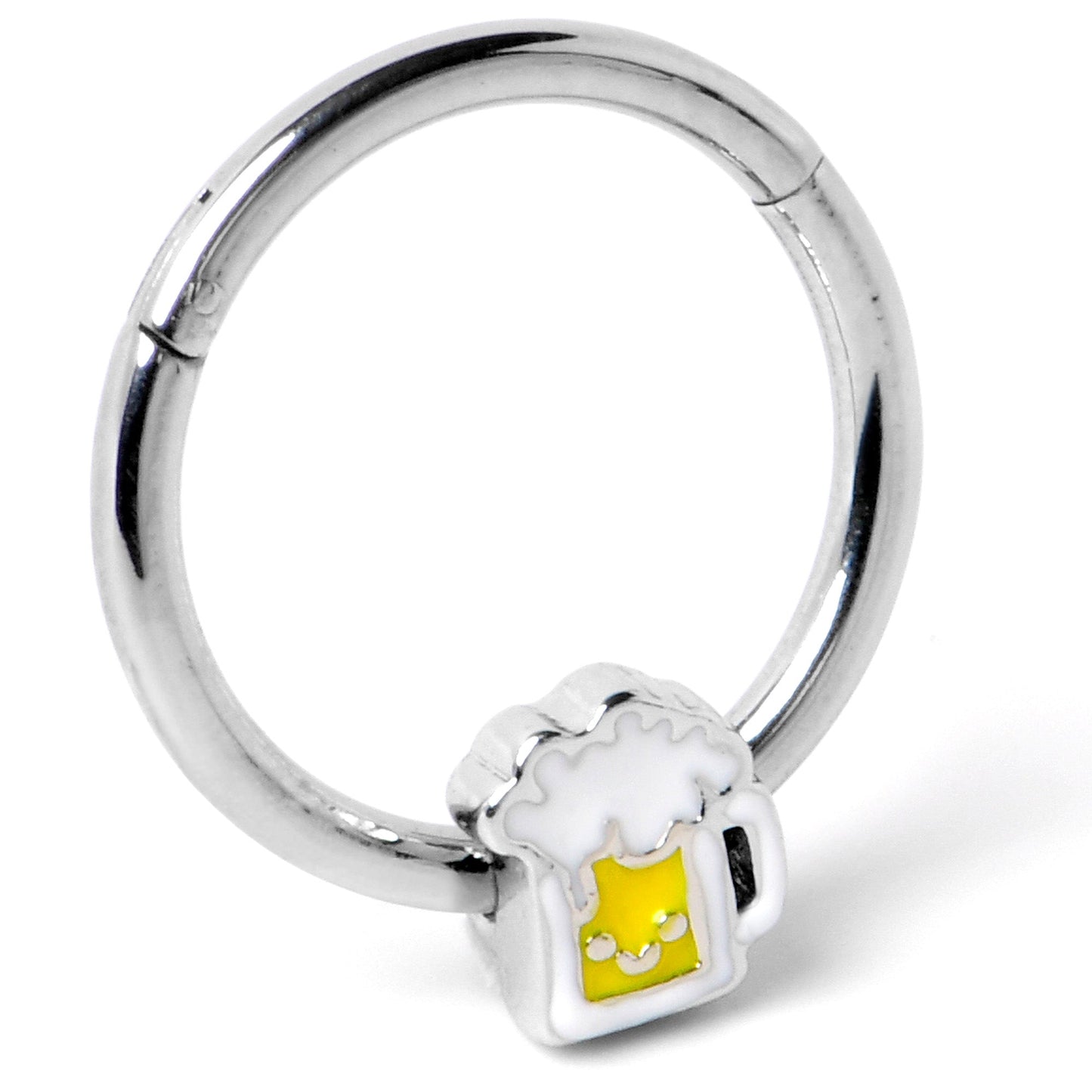 16G 3/8 Sweet Happy Beer St Patricks Hinged Segment Ring