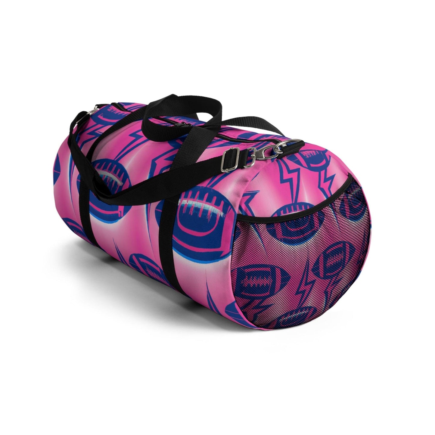 Pink American Football Lightning Duffel Bag - Lizard Vigilante