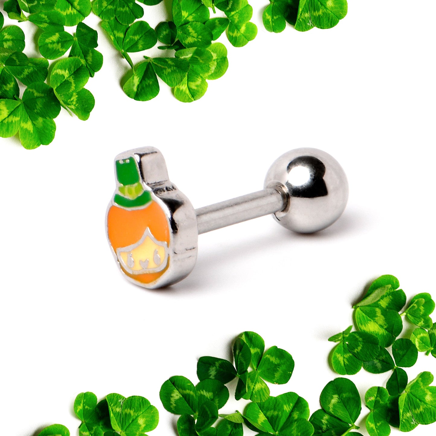 16G 1/4 Sweet Happy Leprechaun St Patricks Cartilage Tragus Earring