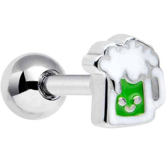 16G 1/4 Sweet Happy Green Beer St Patricks Cartilage Tragus Earring