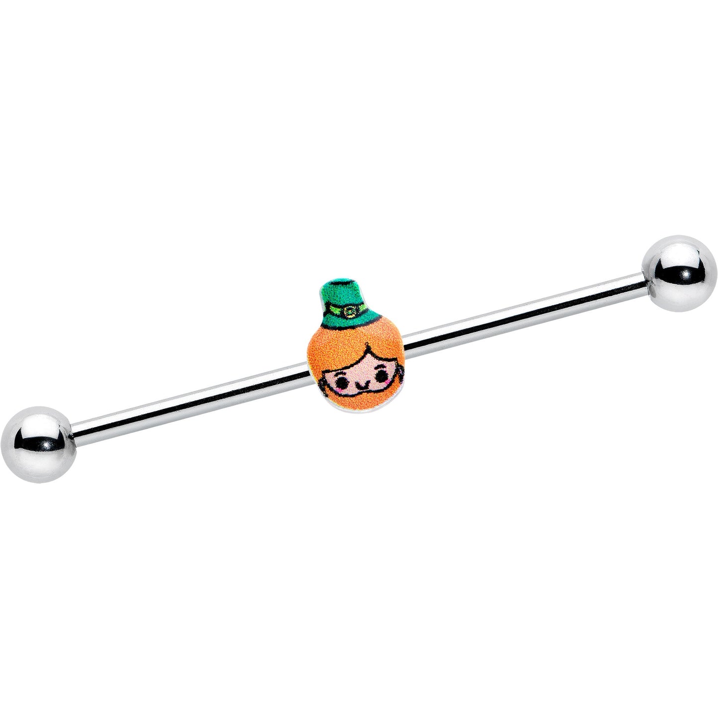 14G Sweet Happy Leprechaun St Patricks Industrial Barbell 38mm