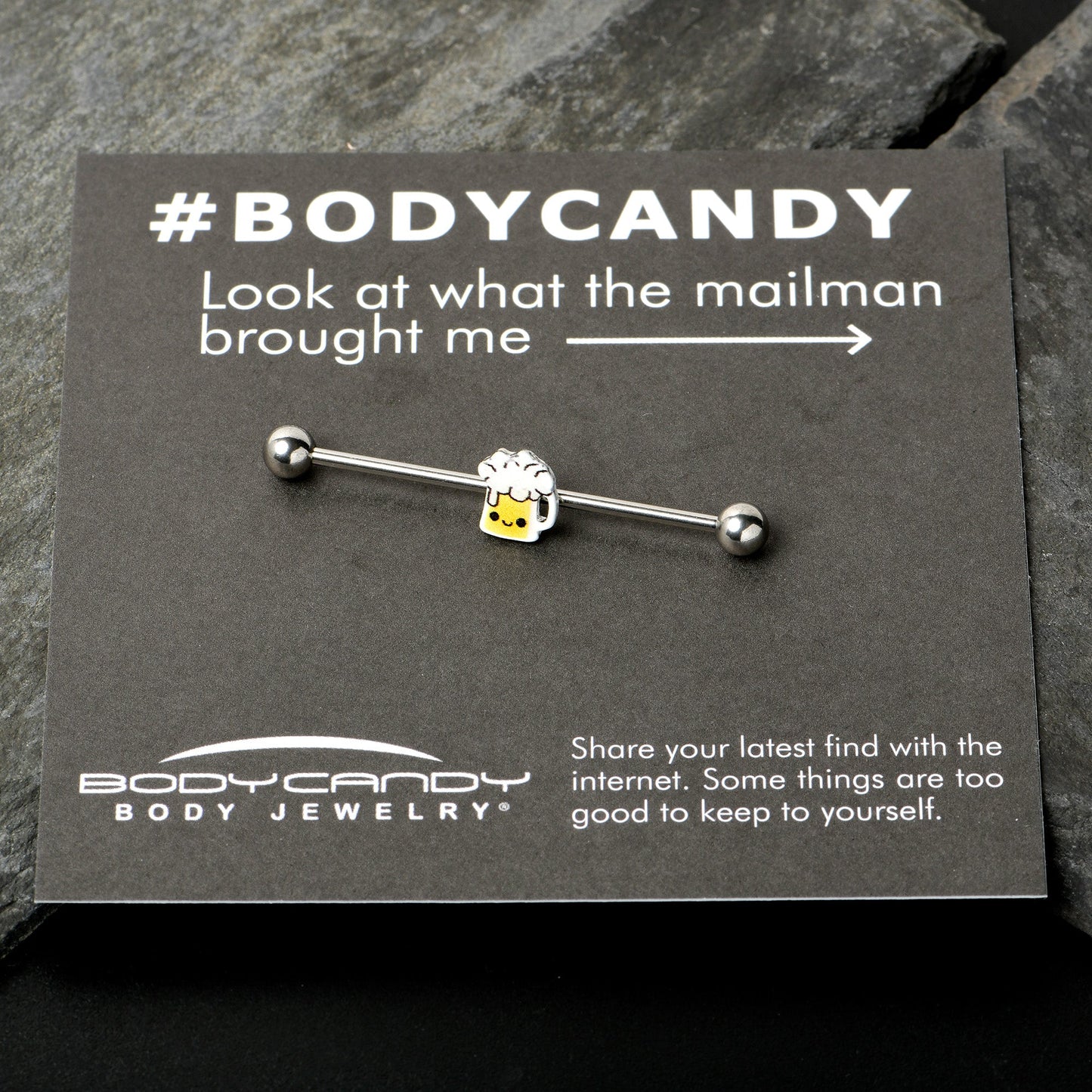 14G Sweet Happy Beer St Patricks Day Industrial Barbell 38mm