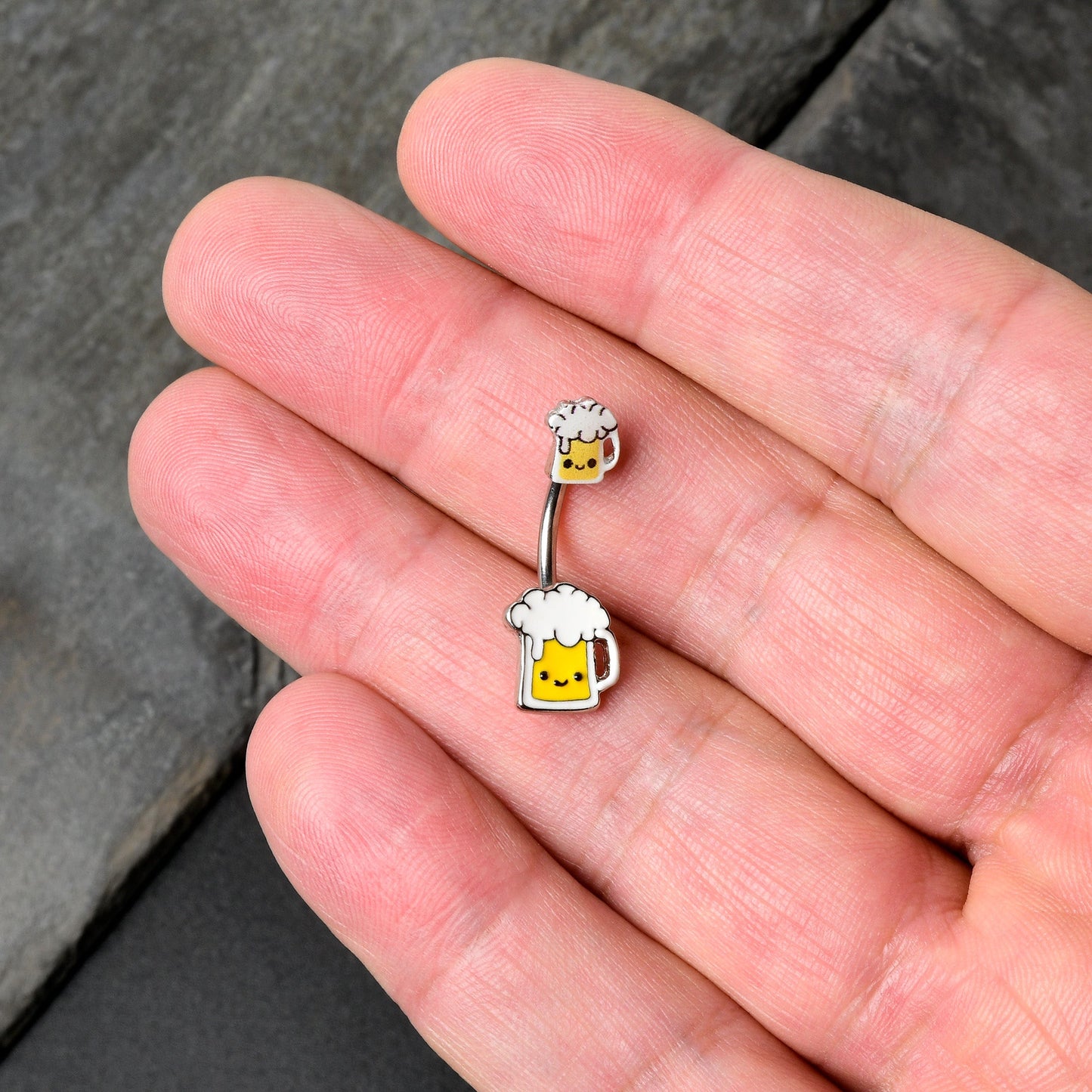 Sweet Happy Beer St Patricks Double Mount Belly Ring