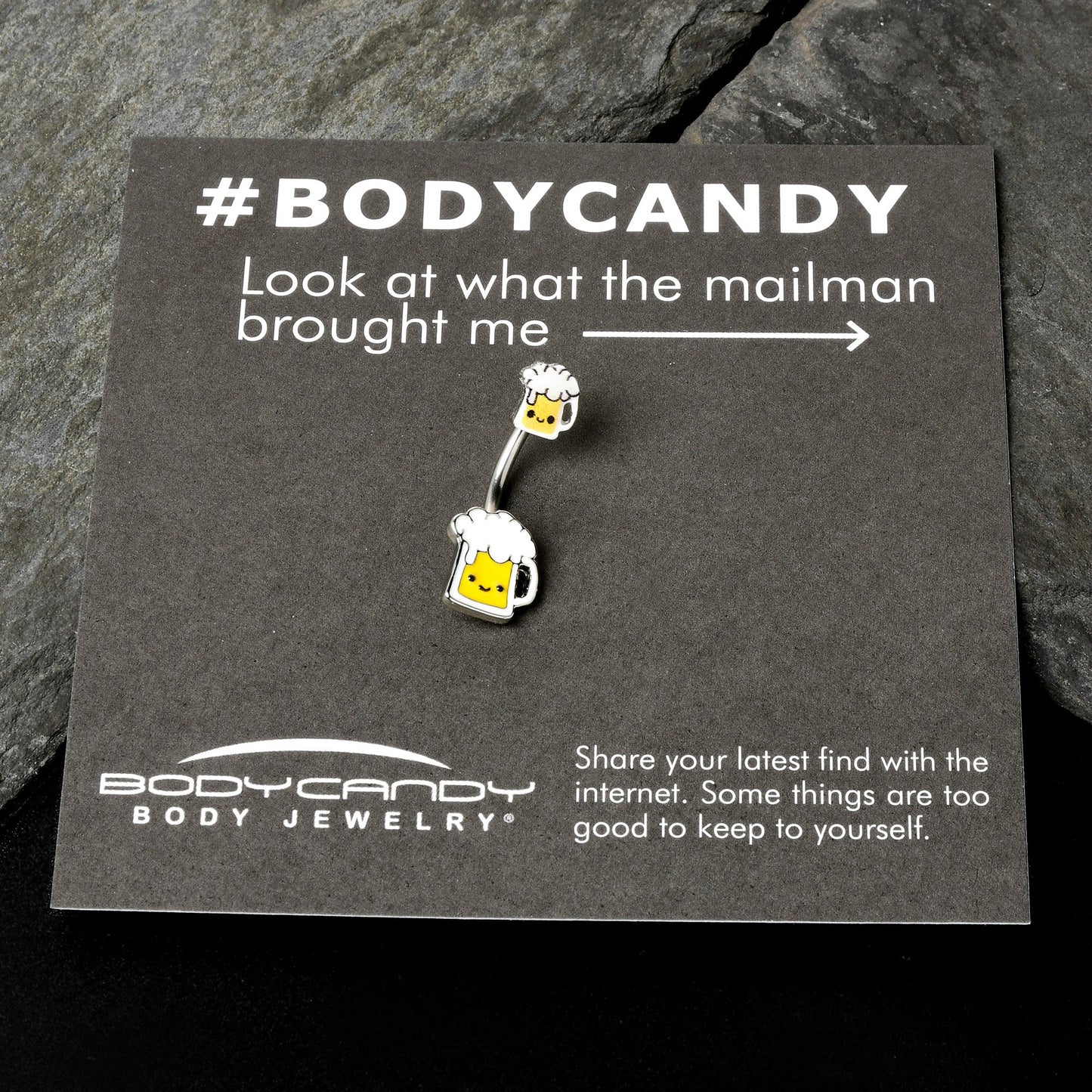 Sweet Happy Beer St Patricks Double Mount Belly Ring