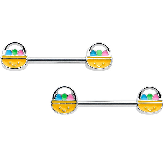 14G 9/16 Celebration Easter Basket Barbell Nipple Ring Set