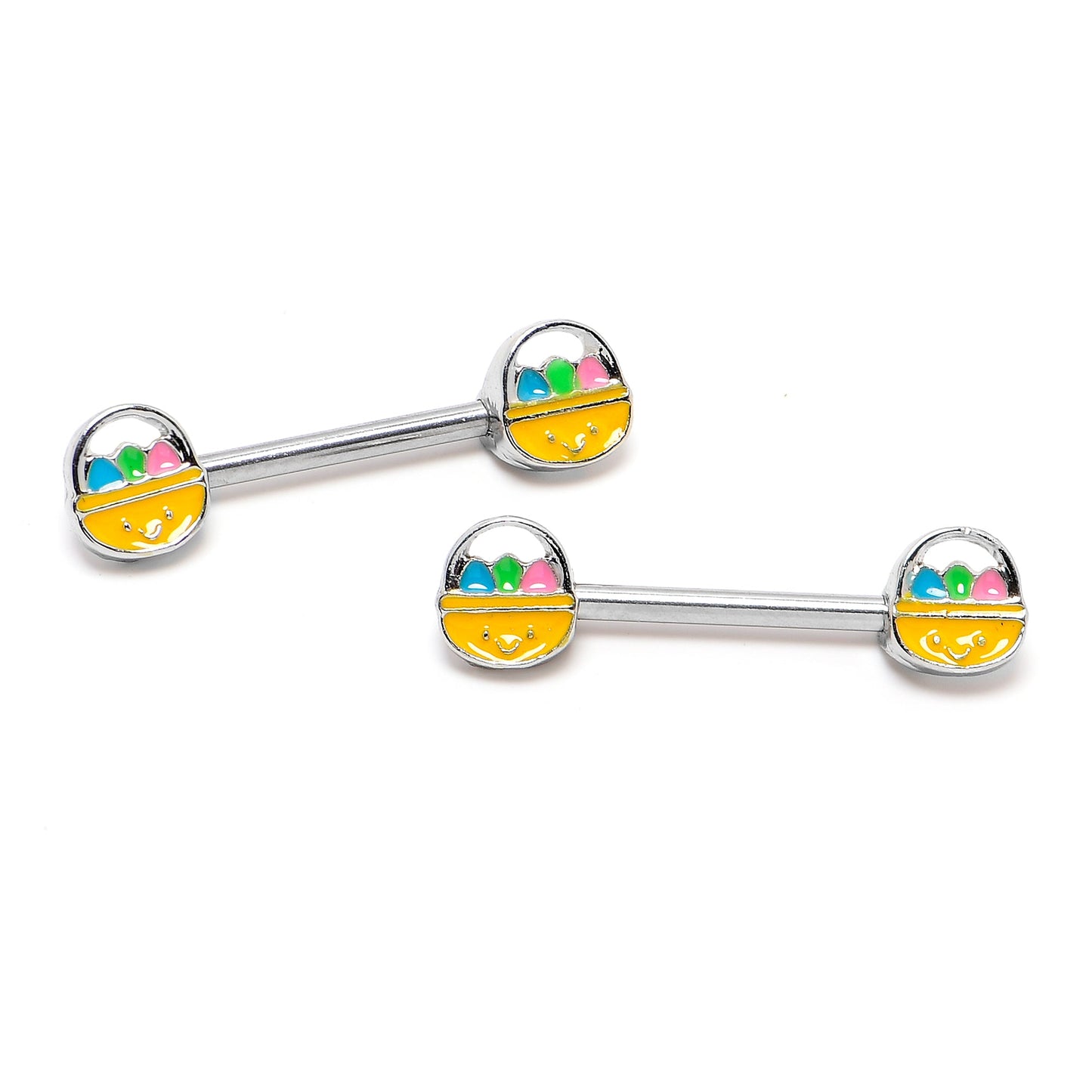 14G 9/16 Celebration Easter Basket Barbell Nipple Ring Set