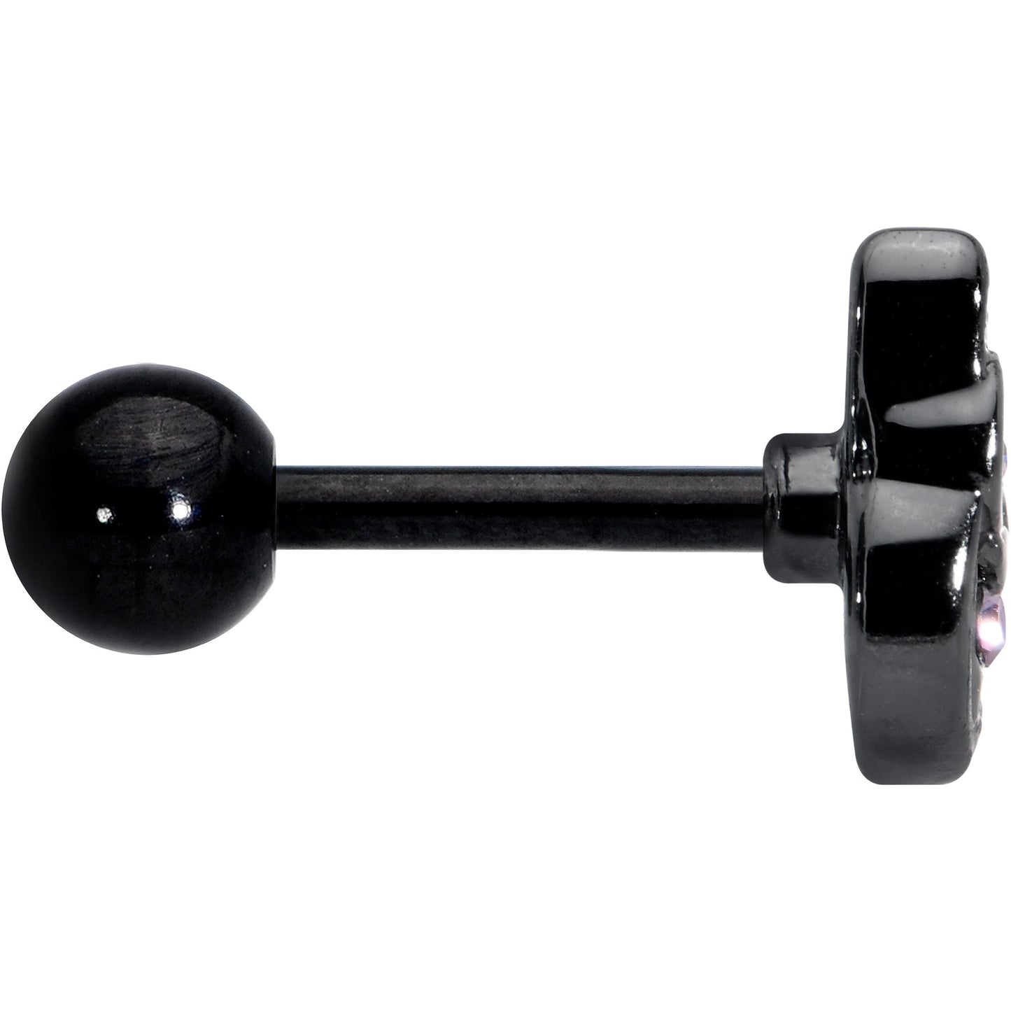 16G 1/4 Purple Gem Black Opulent Owl Cartilage Tragus Earring