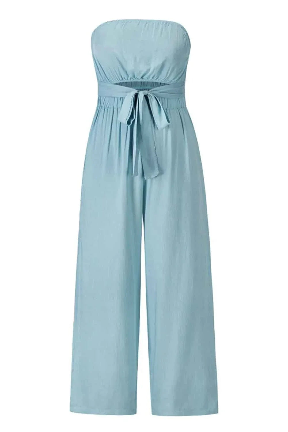 Tied Cutout Tube : Wide Leg Jumpsuit
