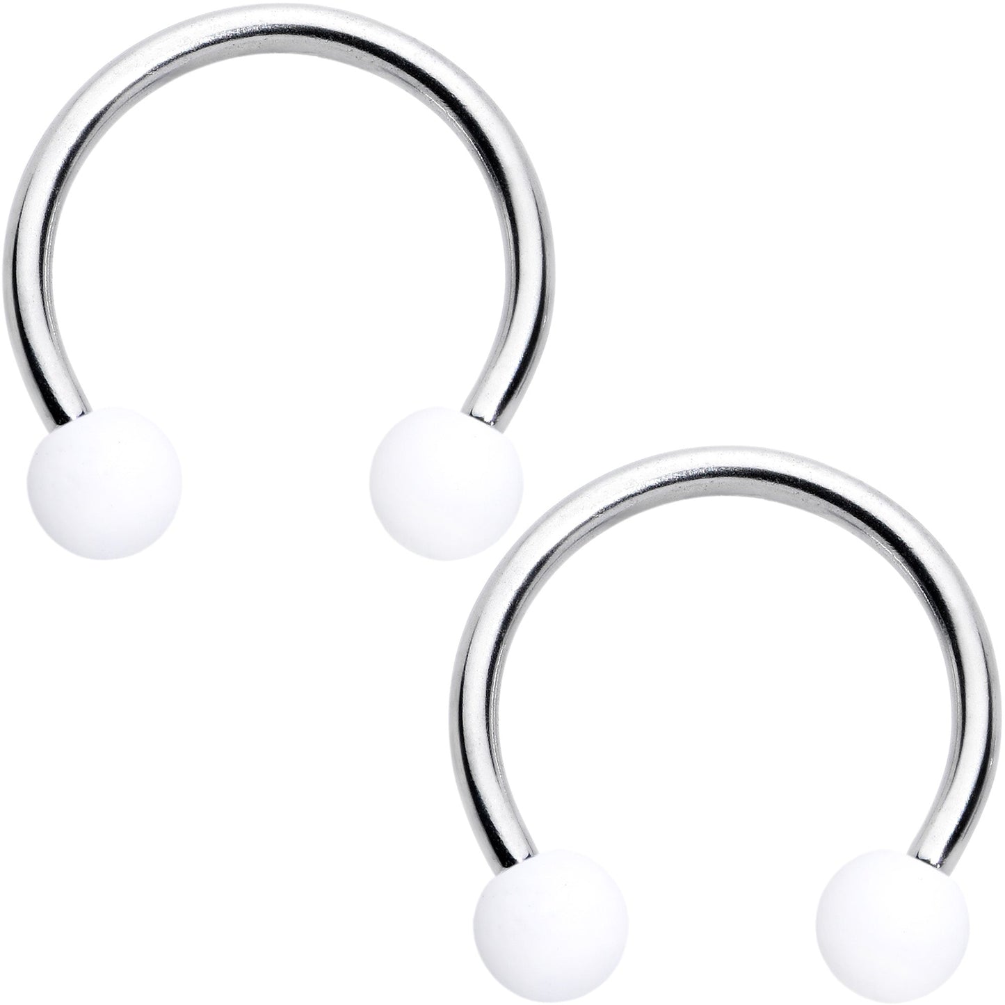 16G 3/8 Matte Black White Grey Horseshoe Circular Barbell Set of 6