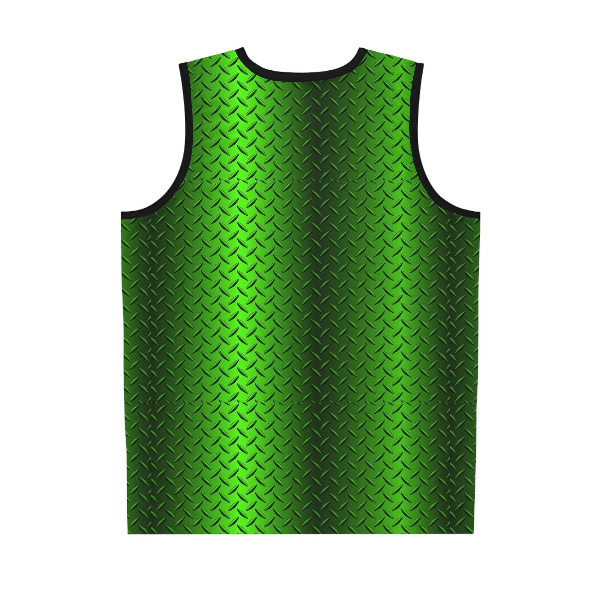 Green Metal Tread Basketball Jersey (AOP) - Lizard Vigilante